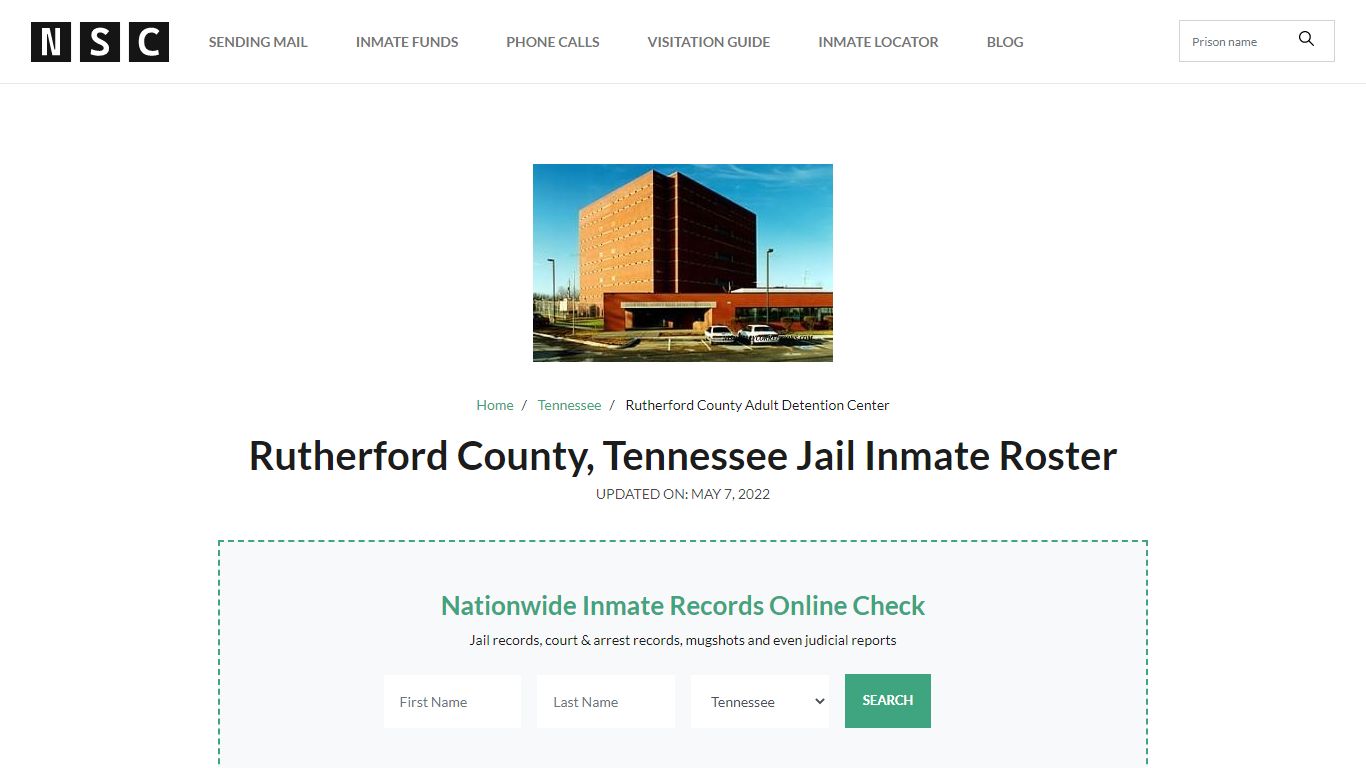 Rutherford County, Tennessee Jail Inmate List
