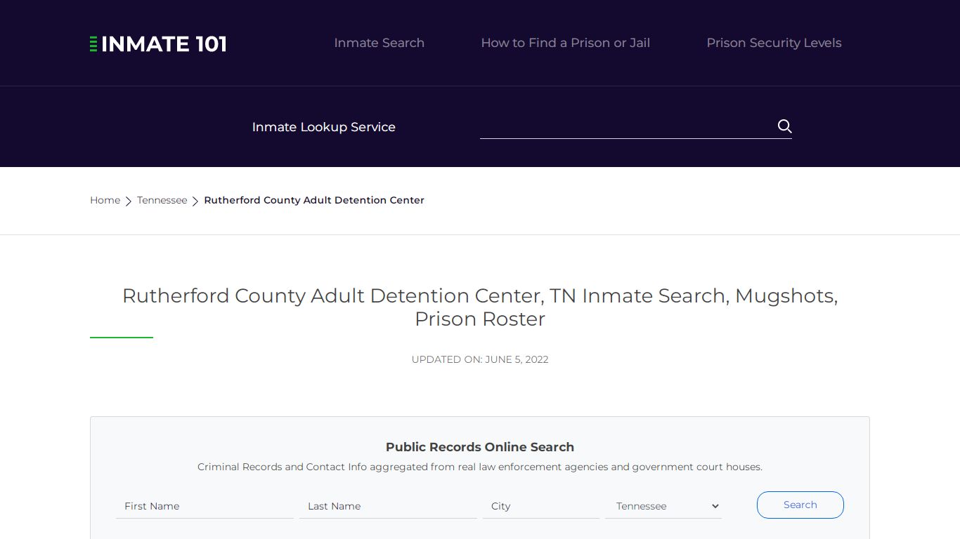 Rutherford County Adult Detention Center, TN Inmate Search ...